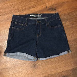 Old Navy Sweetheart Dark Wash Cuffed Jean Shorts